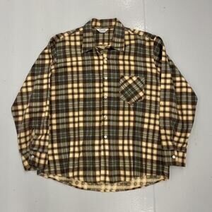 Vintage 70s Prest-Rite Brown/Blue Plaid Cotton Flannel
